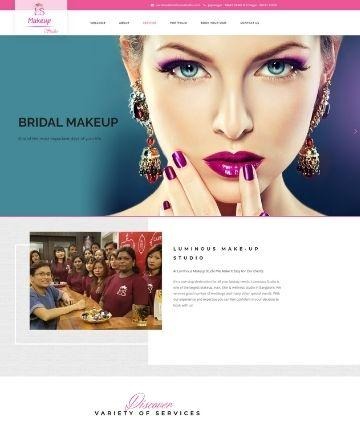 Luminous Make Up Studio Website created by Dcode Web Studio, Luminous Make Up Studio Website Designed and Developed by Dcode Web Studio Ahmedabad